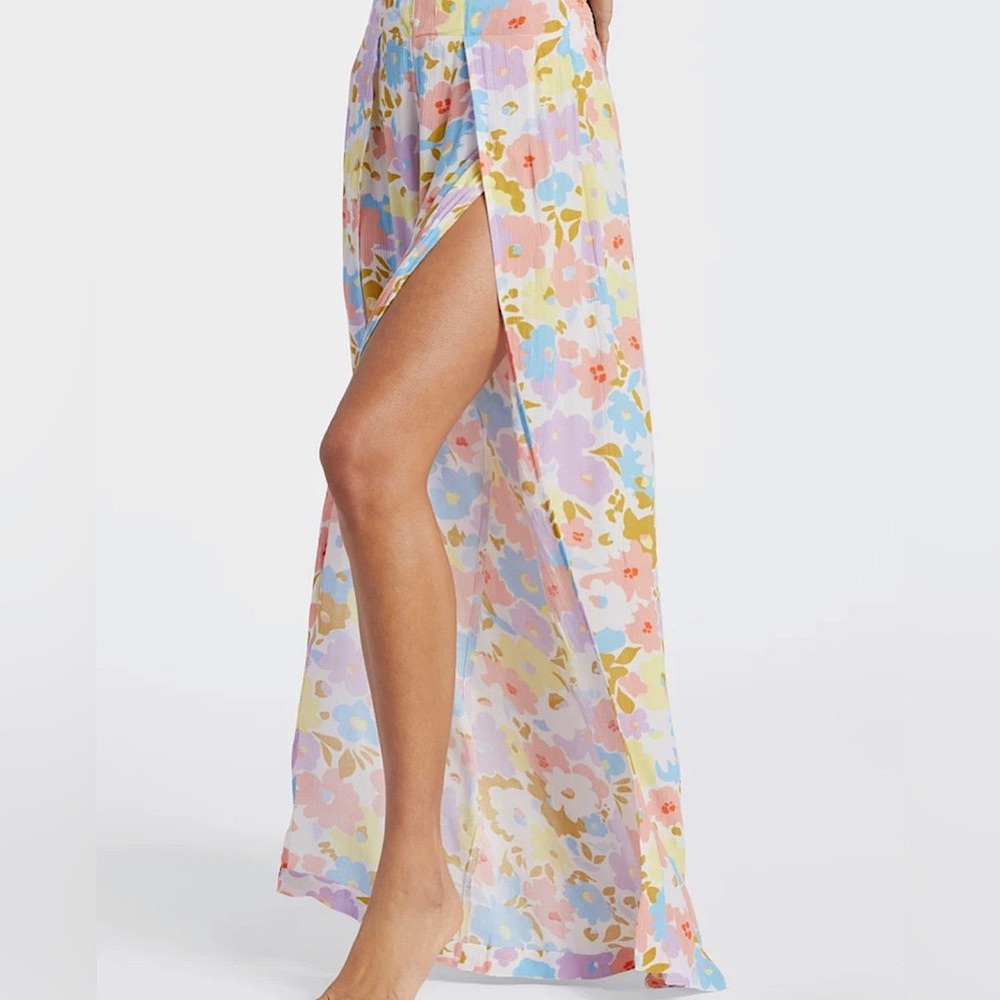 Billabong Flowy Wide Split Leg Floral Pants